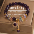crystal anxiety relieving purple natural bracelet sunflower