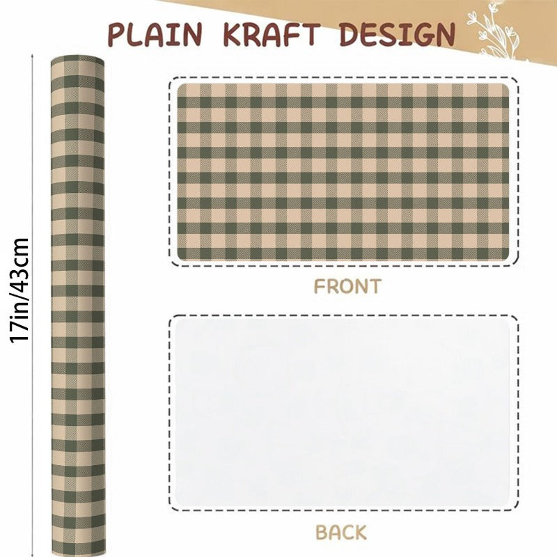 1 roll green     wrapping paper roll rustic