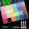 approximately 19500 3mm resin rhinestones in 24 colors