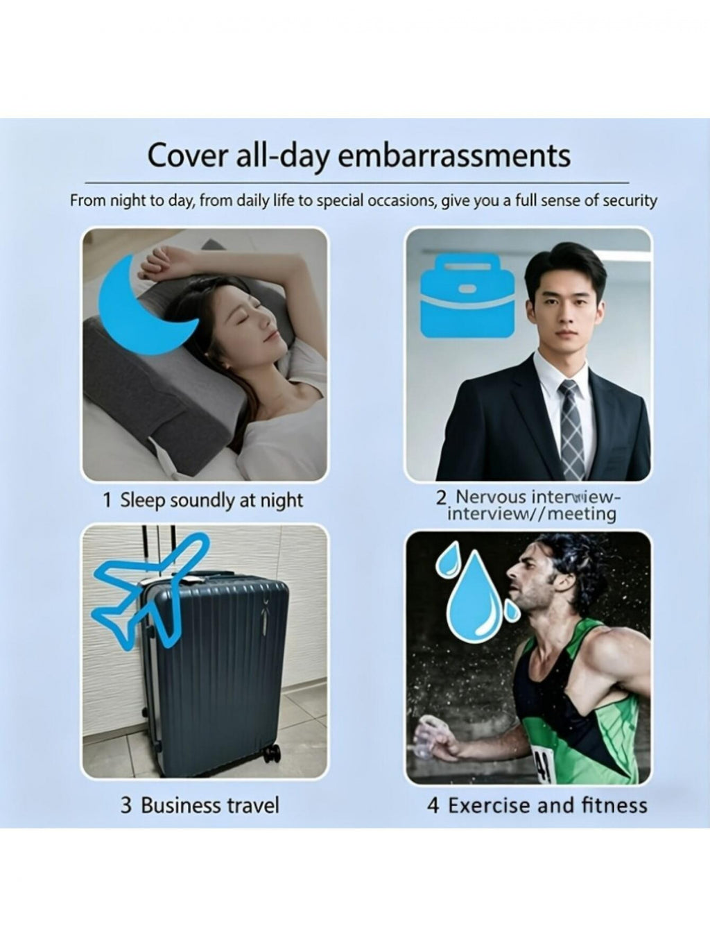 130pcs set 2 in 1 disposable underarm underwear sweat pads