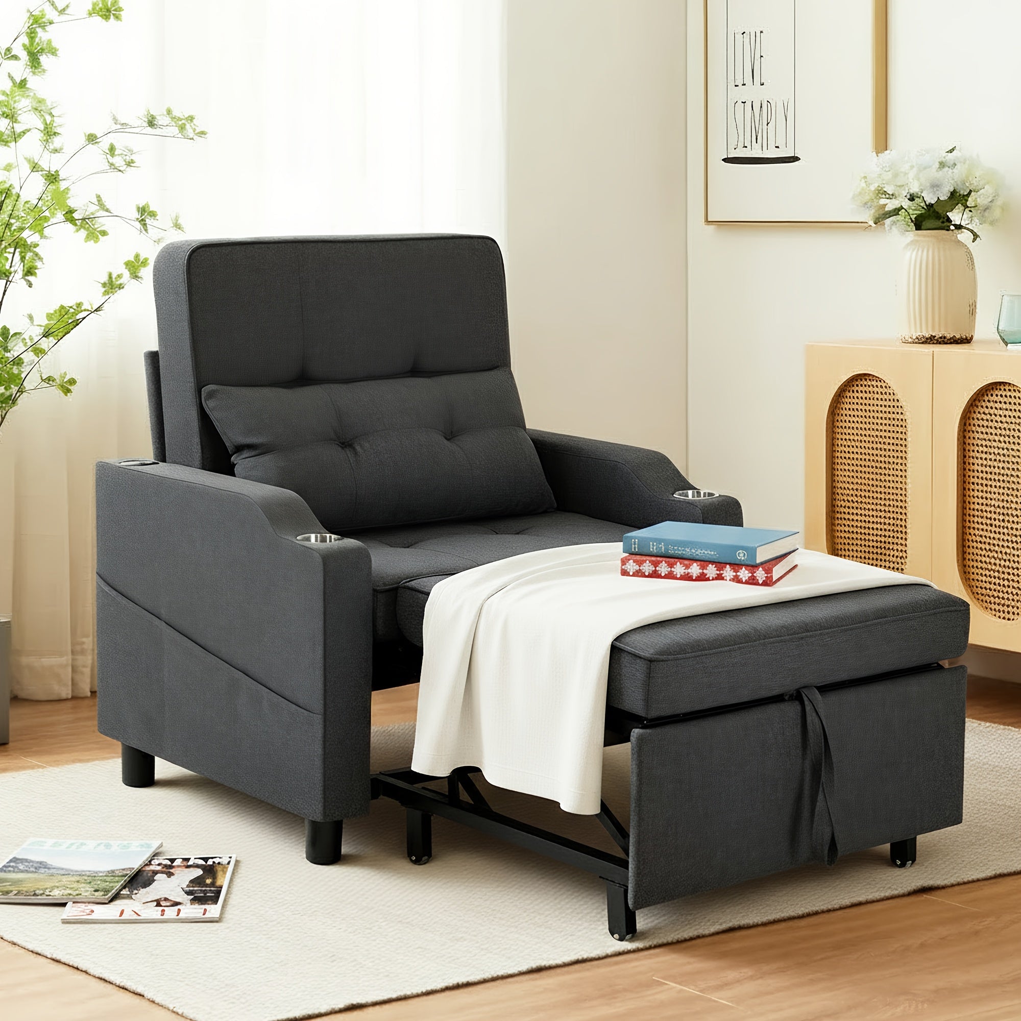 3 in 1 folding sofa bed convertible sleeper chair bed space