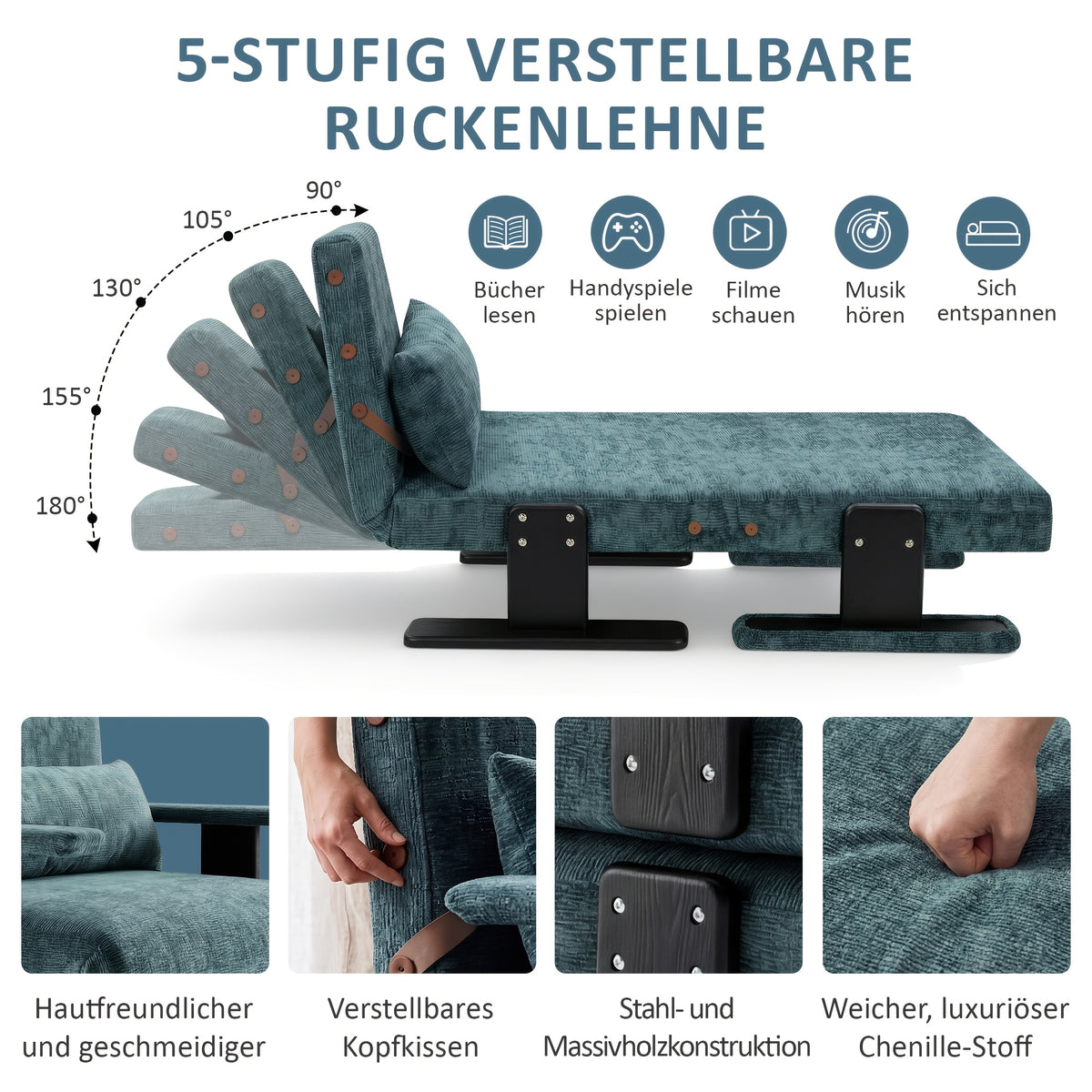 3 in 1 convertible sleeper chair bed   folding single