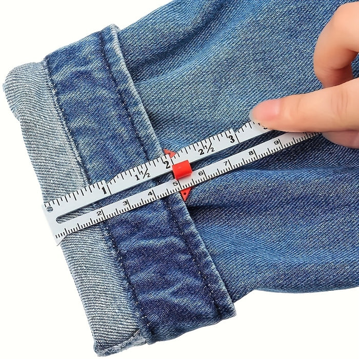 handmade   ruler metal edge measuring sewing tool