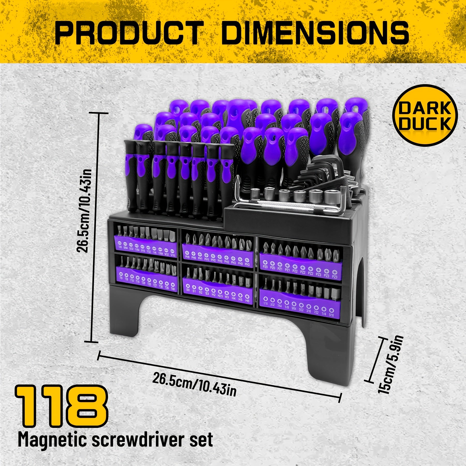 118pcs magnetic screwdriver set plastic rack magnetic tool