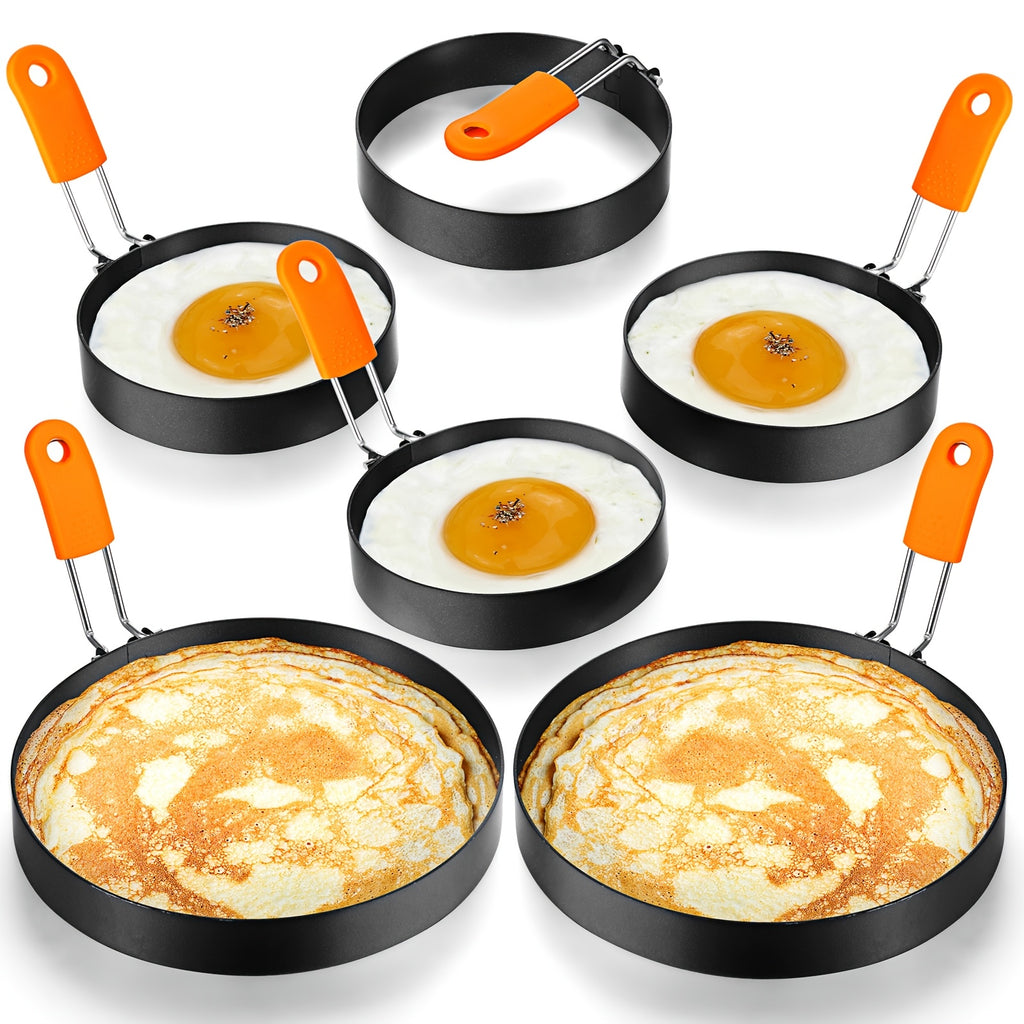 6pcs professional egg ring pancake ring set stainless steel