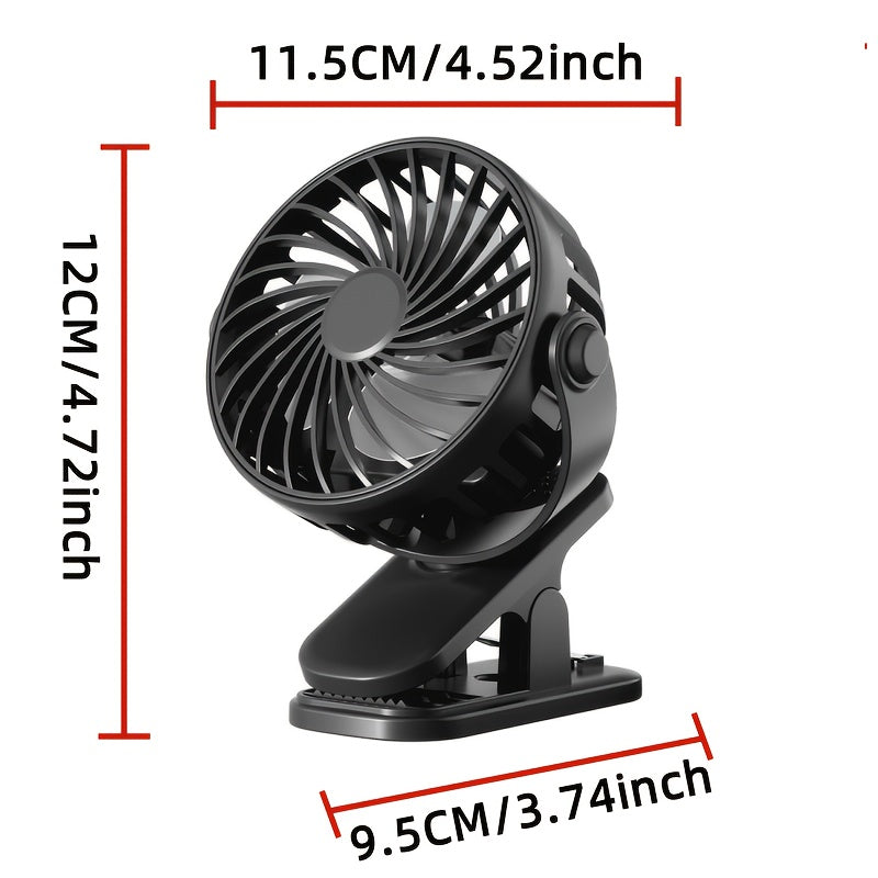 portable clip fan rechargeable usb desk fan type c charging