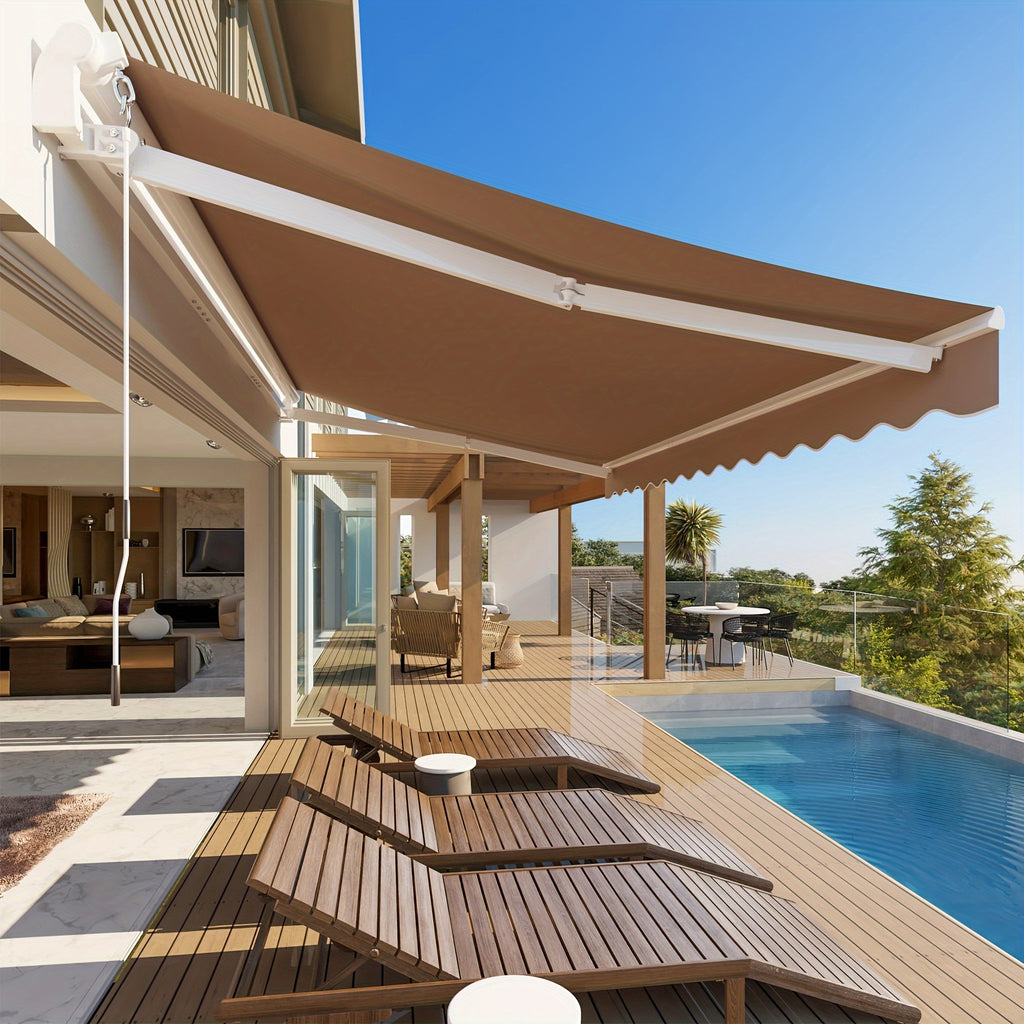 patio retractable awning sunshade shelter cover outdoor