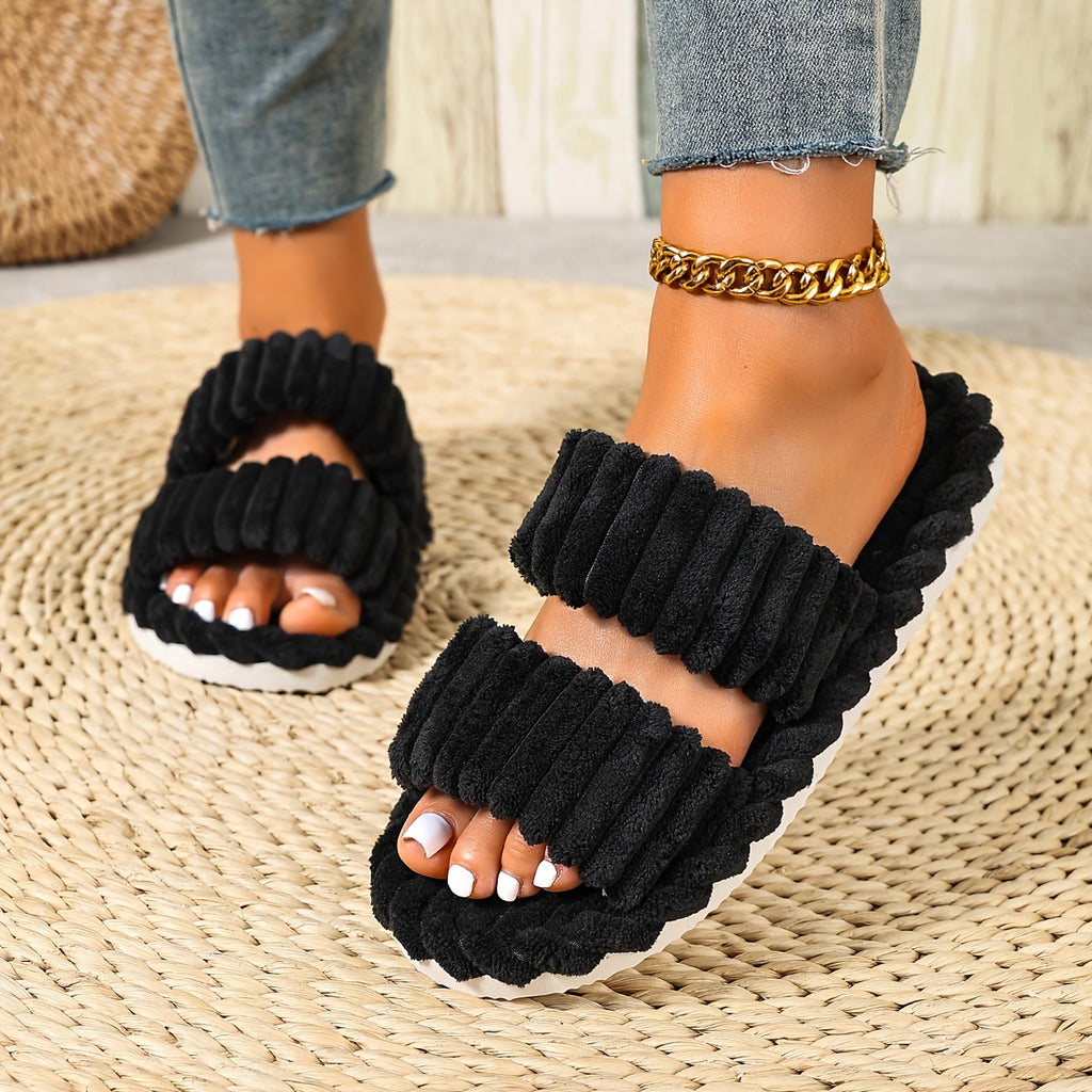 winter 2026 womens plush slippers corduroy home