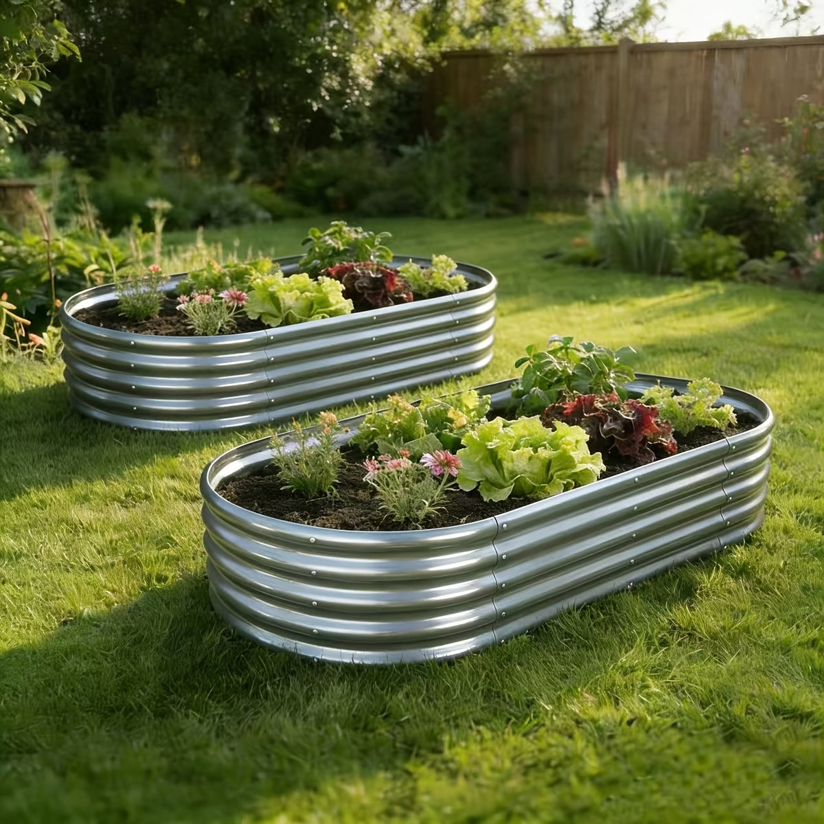 galvanized raised garden bed 4 3 2pcs 4 2 o 9 feet