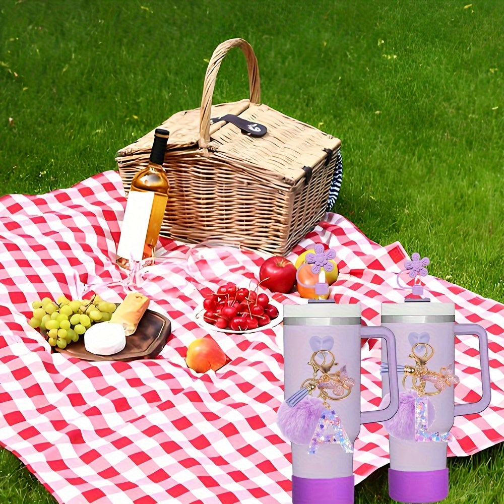 5pcs tumbler handle accessories set including resin alphabet