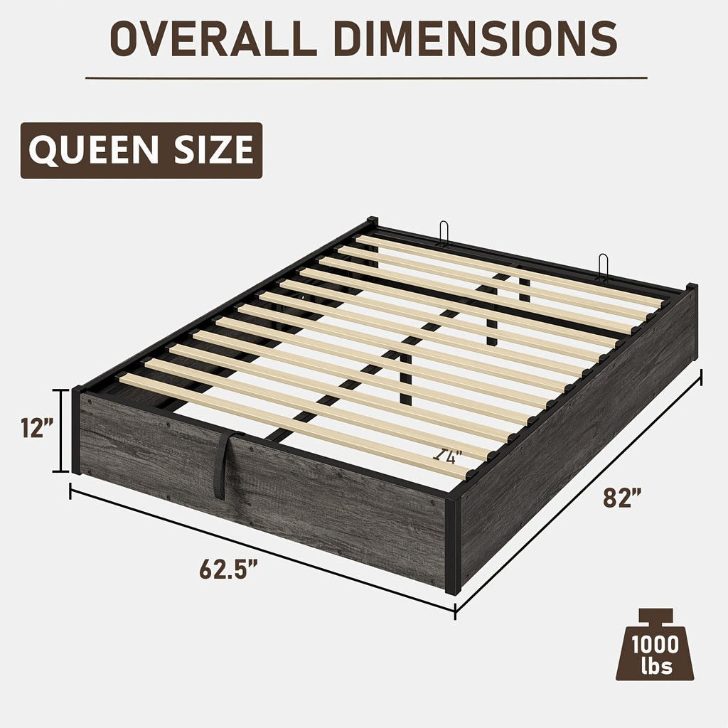lift storage bed storage underneath wooden platform bed
