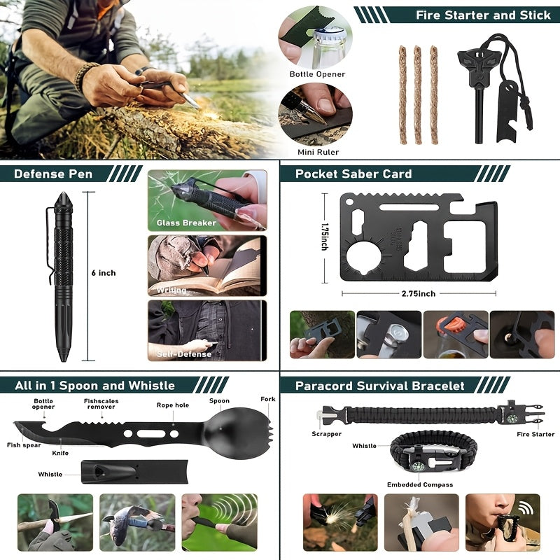 survival gear survival kit 170pcs first aid