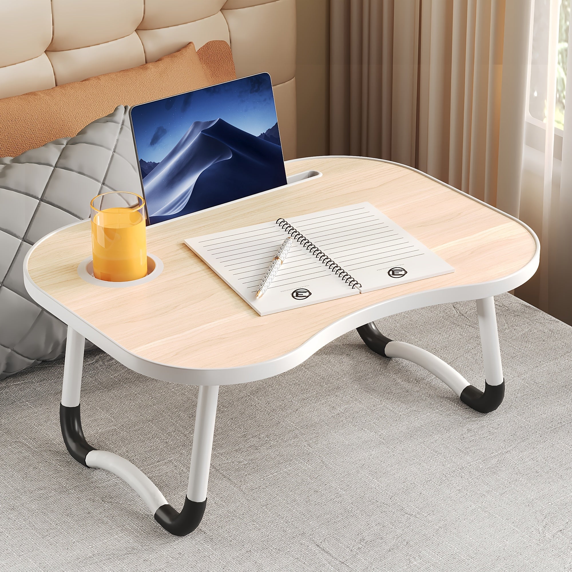 portable laptop bed table cup holder multifunctional tray