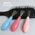 2 random color comb cleaning brushes hair removal brushes