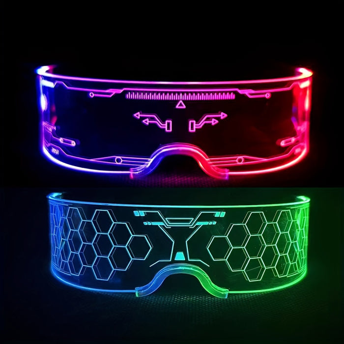led visor glasses featuring   colors