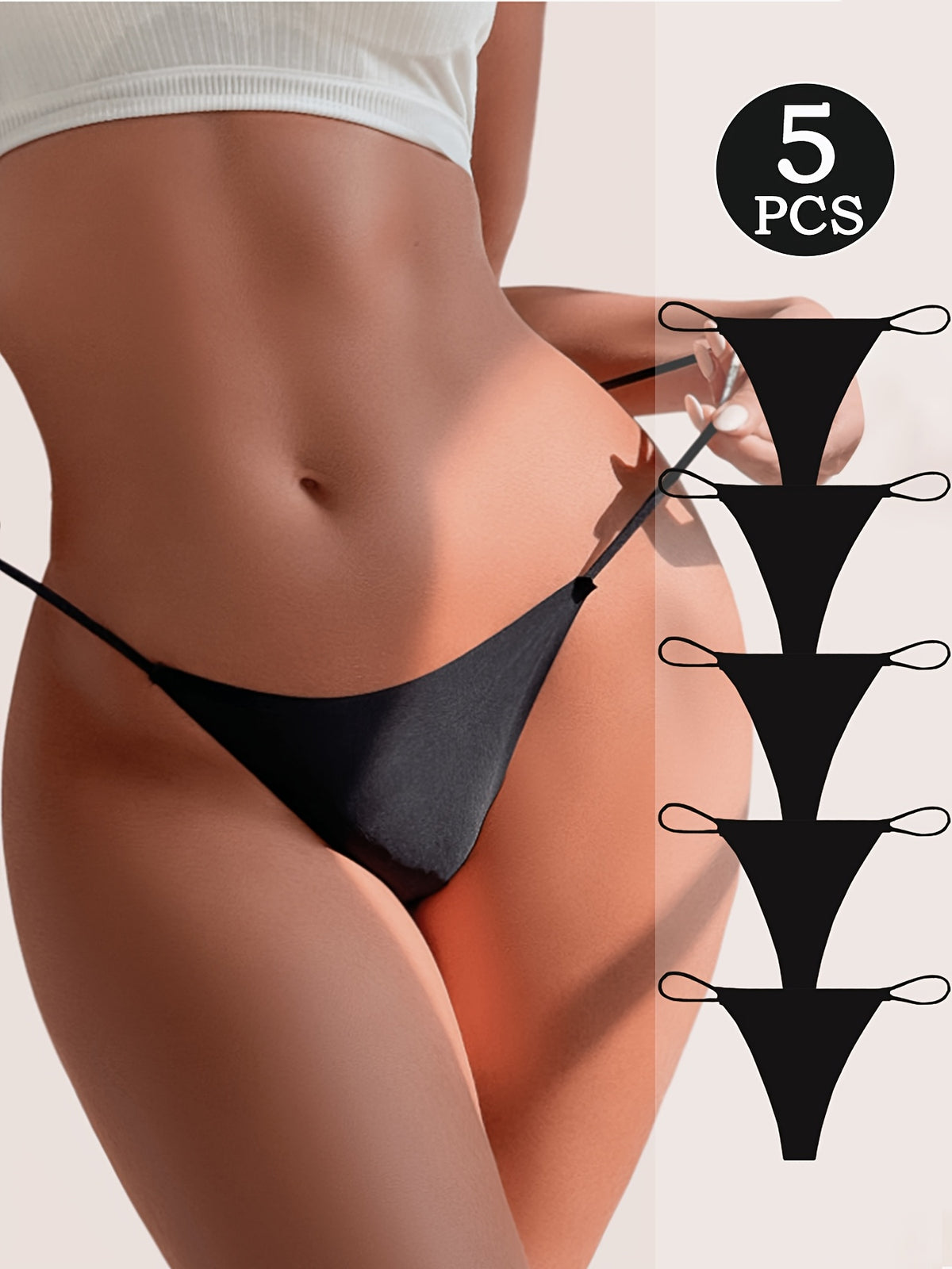 5pcs bellabreeze womens low   v string   panties