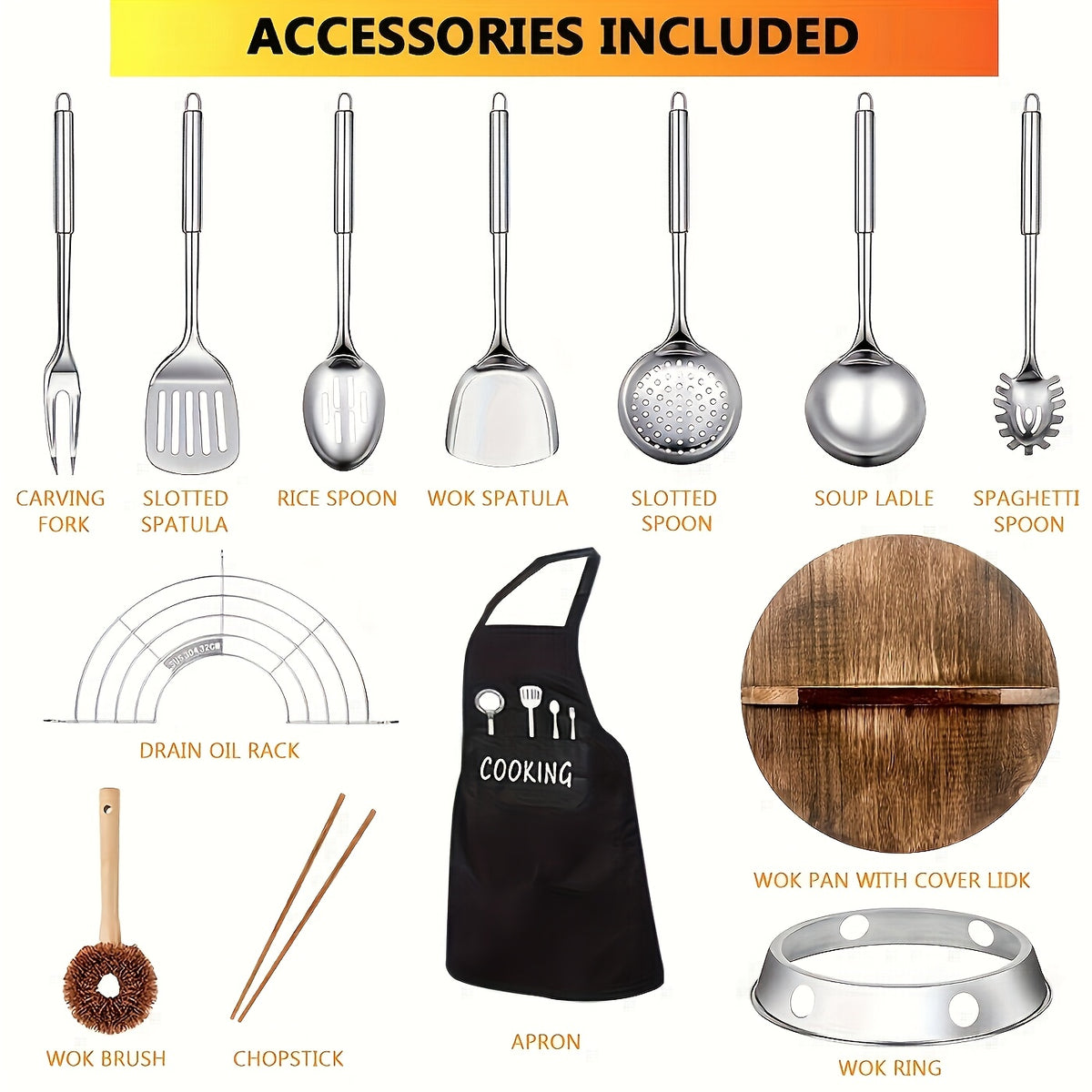 wok   frying pan wok set nonstick 12 6 inch pan 13
