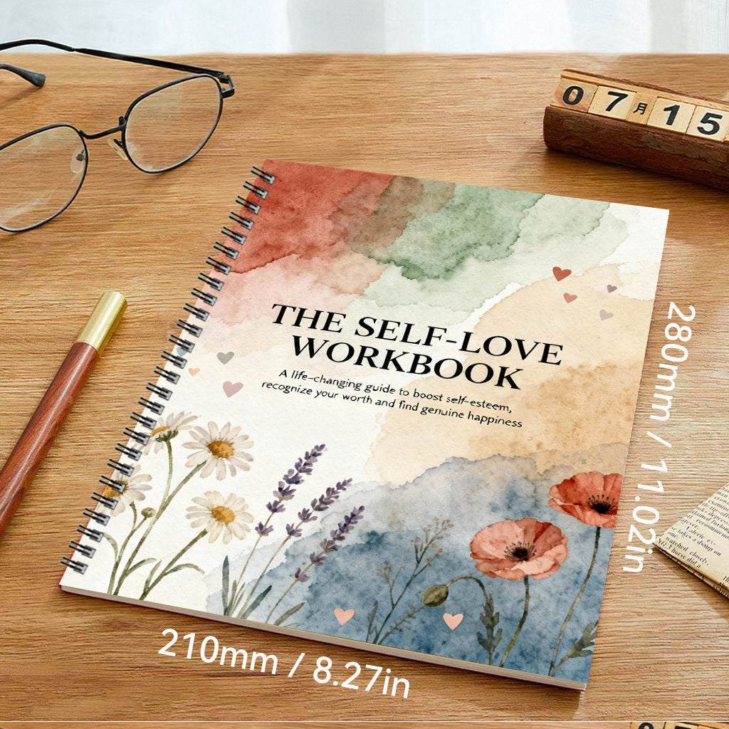 watercolor   heart cover self care workbook 70