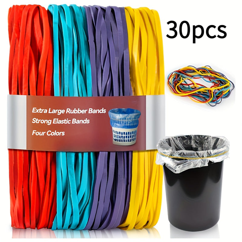 set 30 oversized durable rubber bands ideal organizing