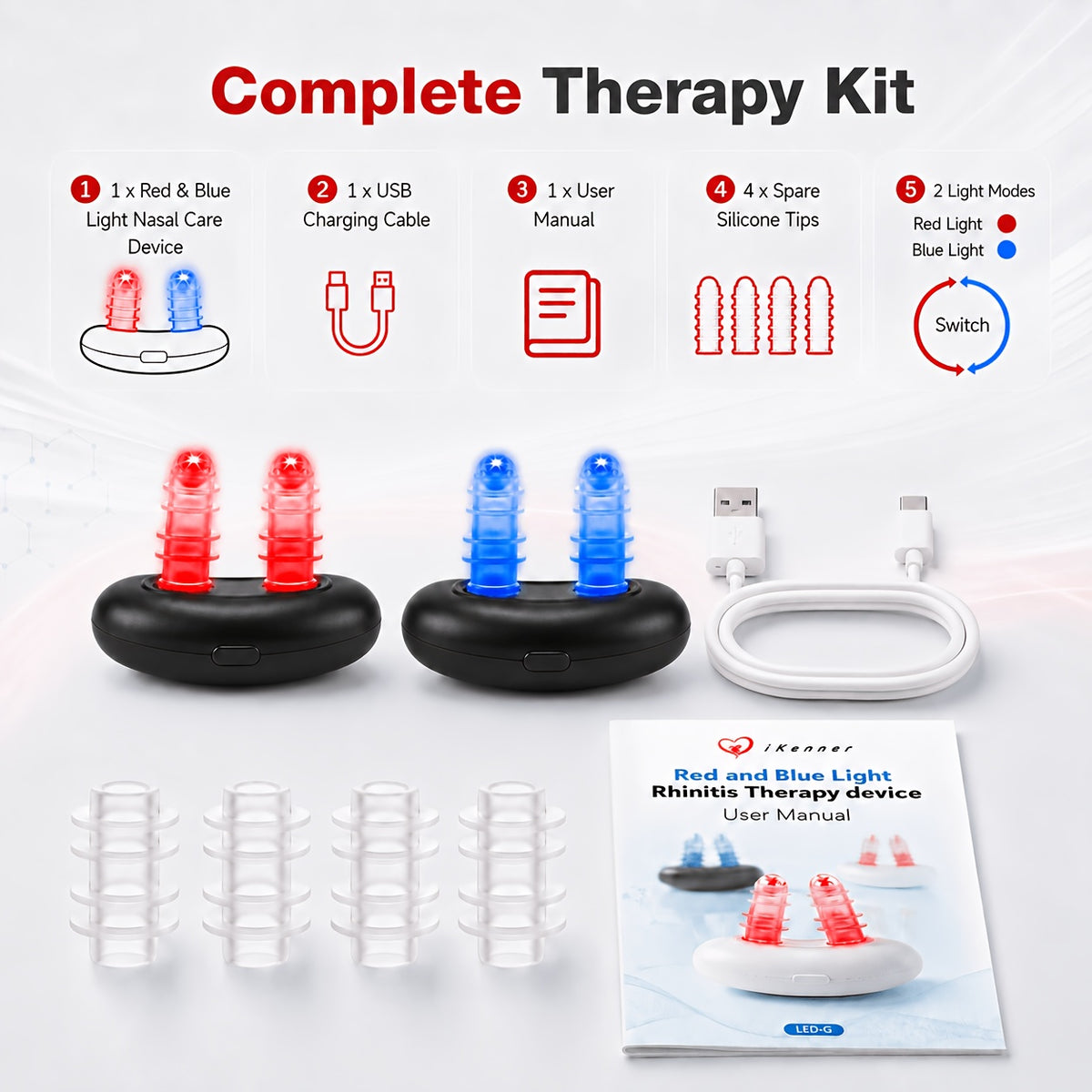 red light nasal device sinus congestion allergy