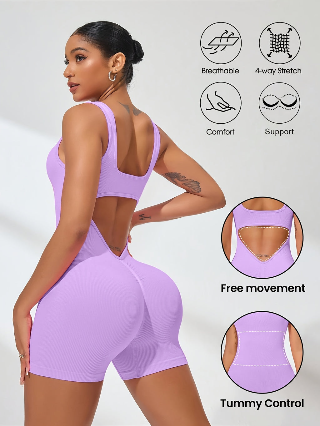 athletic fitness jumpsuit yoga outfit womens tight high
