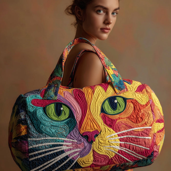 quilted travel tote bag oversized large capacity zipper
