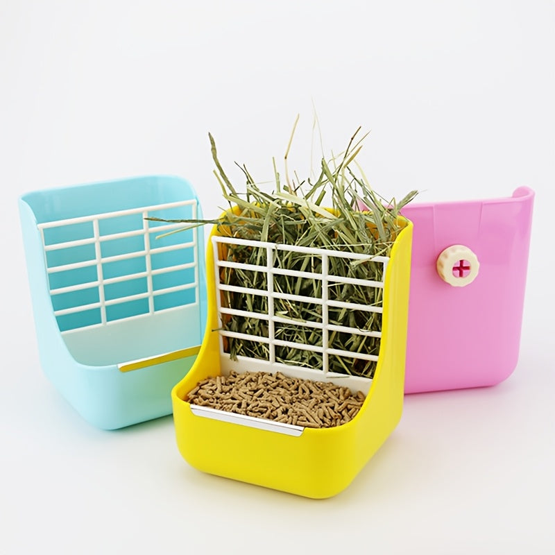 hay feeder small pet cage 2 in 1 plastic rabbit hay