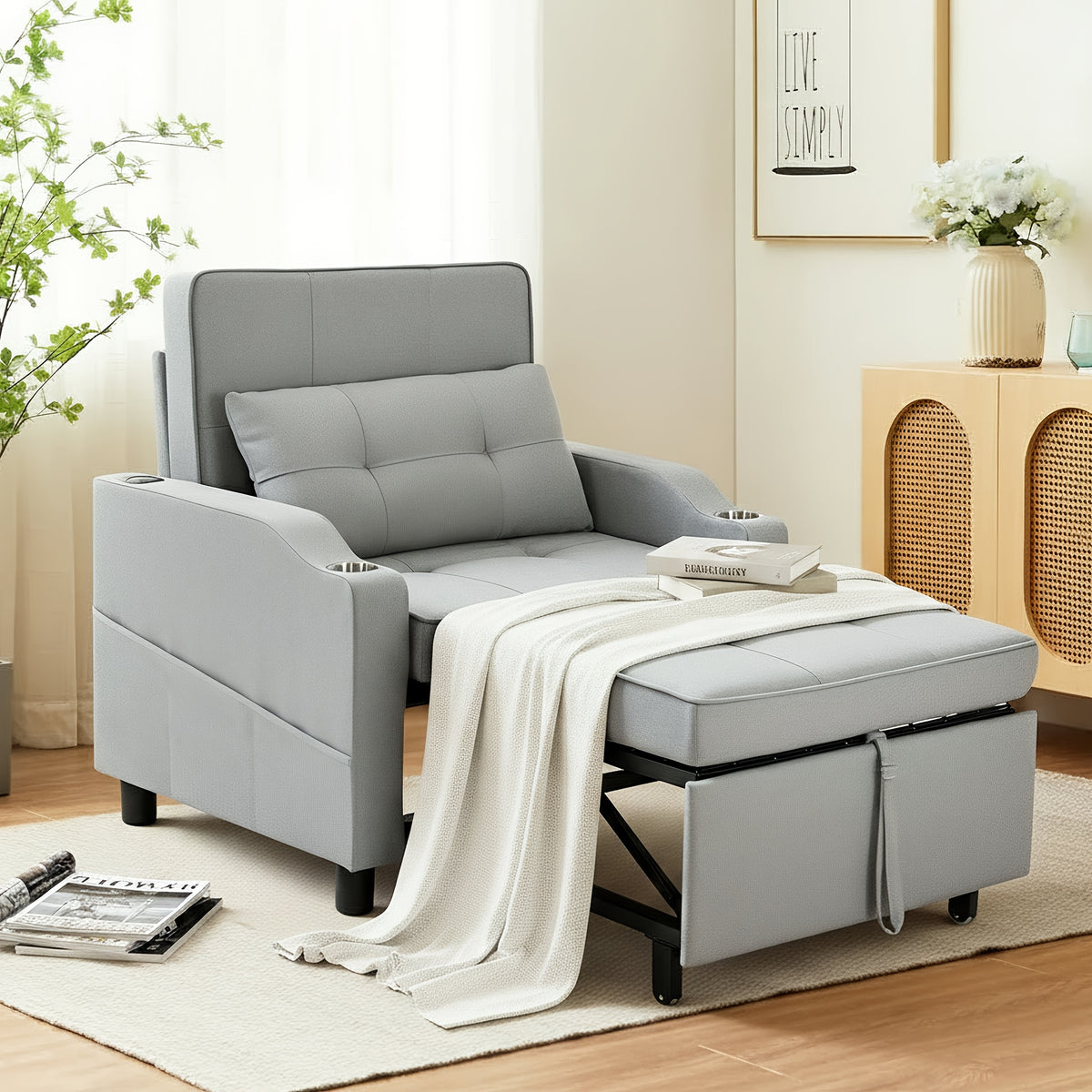 3 in 1 folding sofa bed convertible sleeper chair bed space
