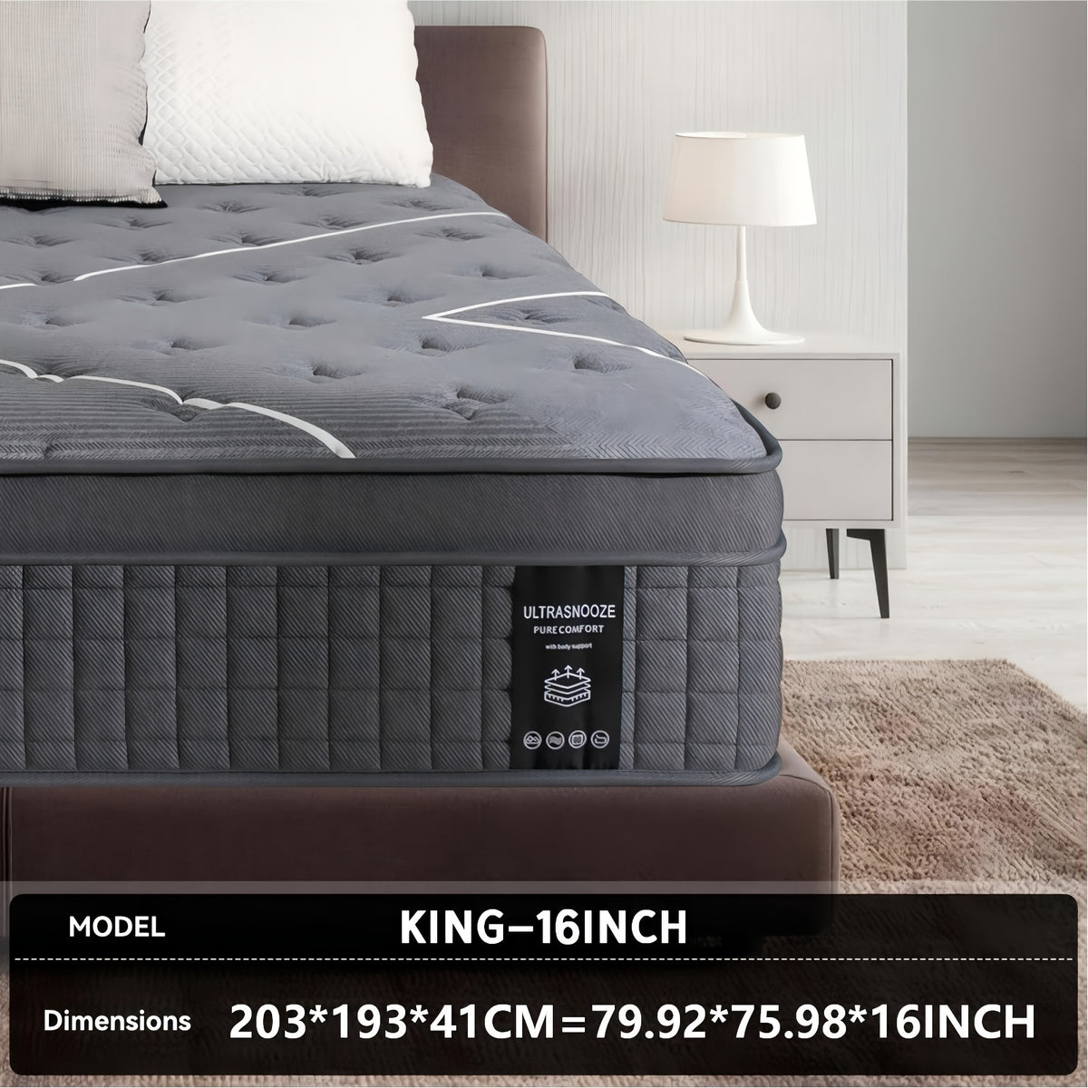 king size 16 inch   mattress memory foam