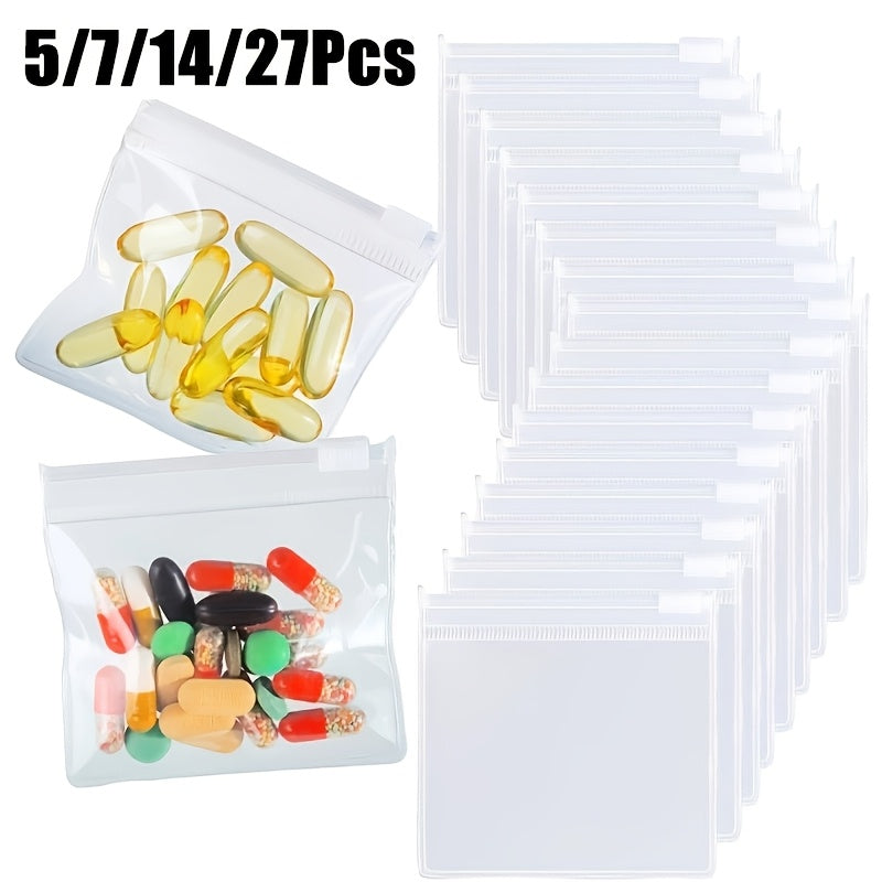 27 14 7 5pcs reusable zipper pill bag set self seal