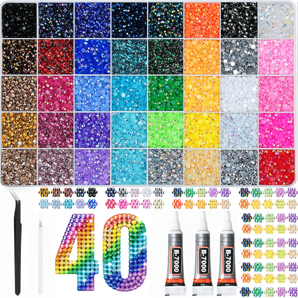 40 colors 50000pcs 3mm   decoration set resin