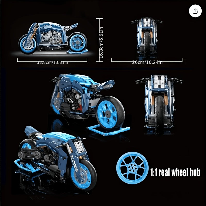 1 8 motorcycle building blocks high   assembly
