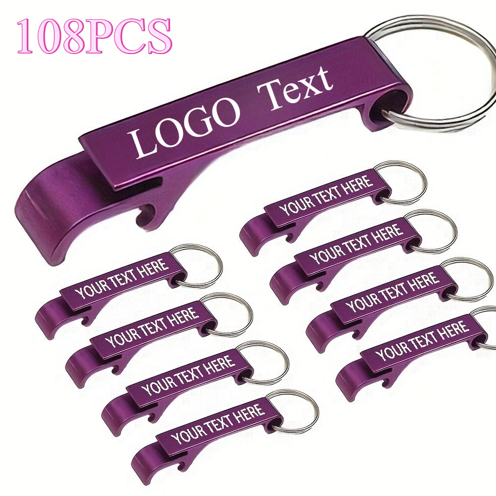 108pcs customized engraved keychains creative beer bottle
