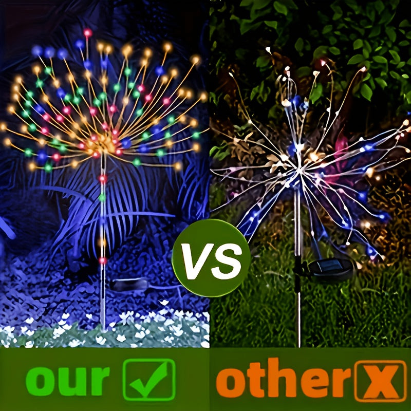 8 pack 420led solar outdoor fireworks light ip65 waterproof
