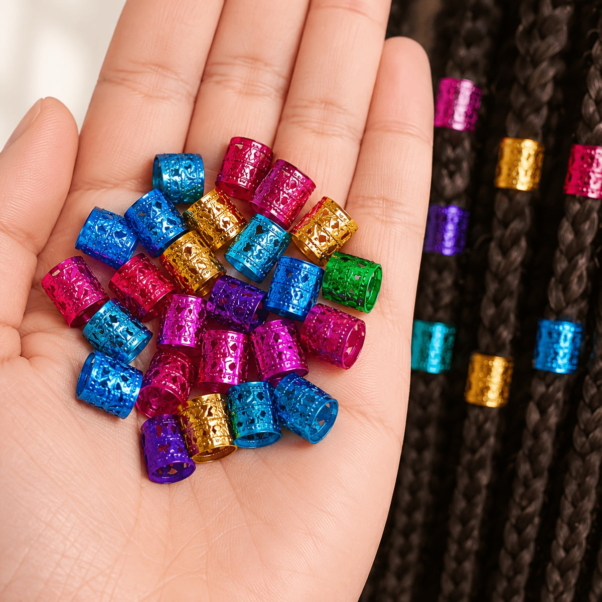 50 colorful hair accessories summer braiding ornaments