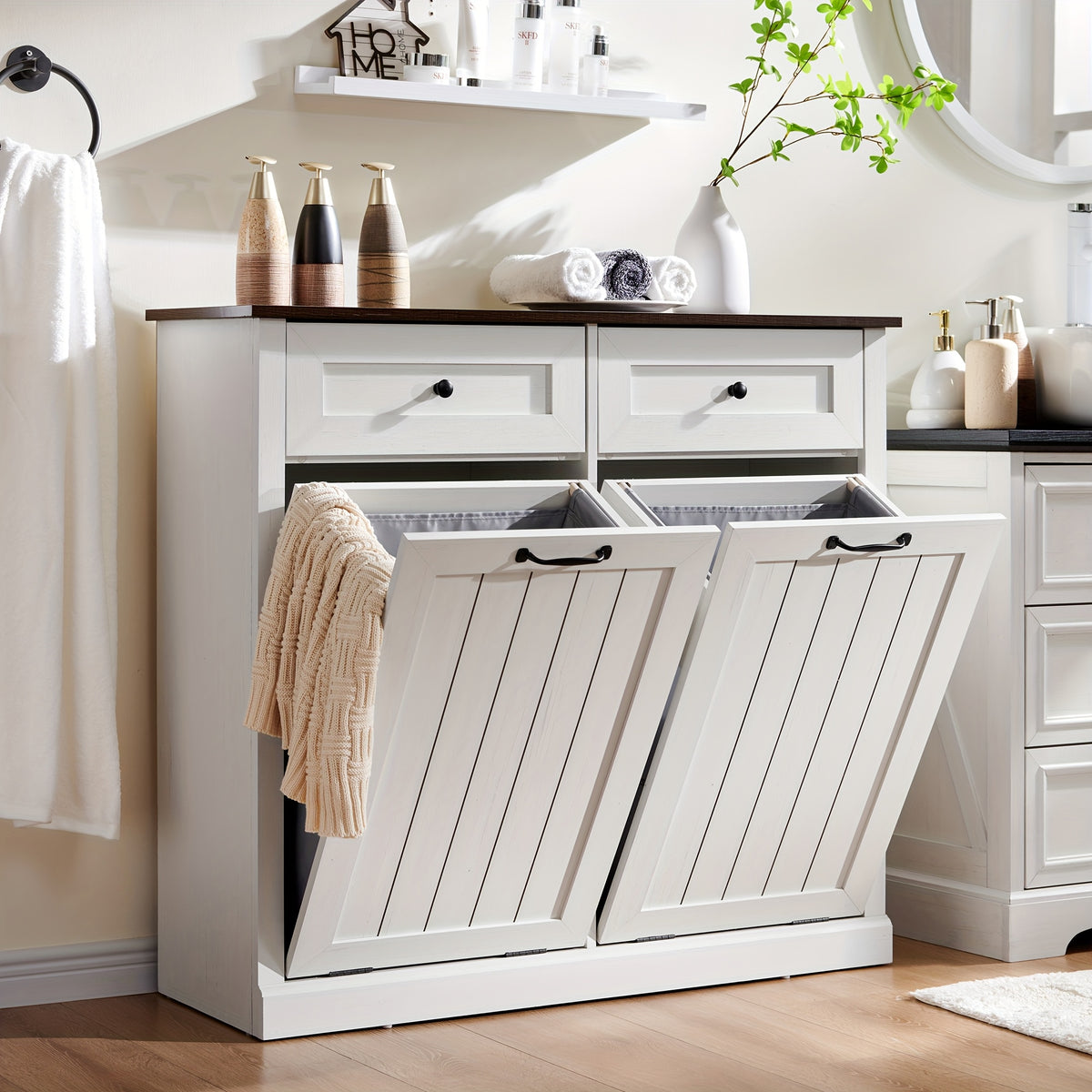 single double tilt trash cabinet drawer hidden wooden
