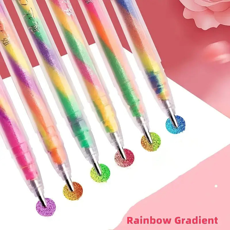 6 pack glitter gel pens fine tip watercolor brush pens