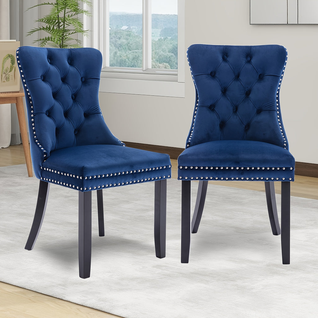 velvet upholstered dining chairs set 2 wingback dining room