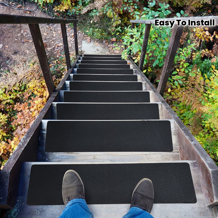 set 6 pre cut rubber anti slip stair tread tape