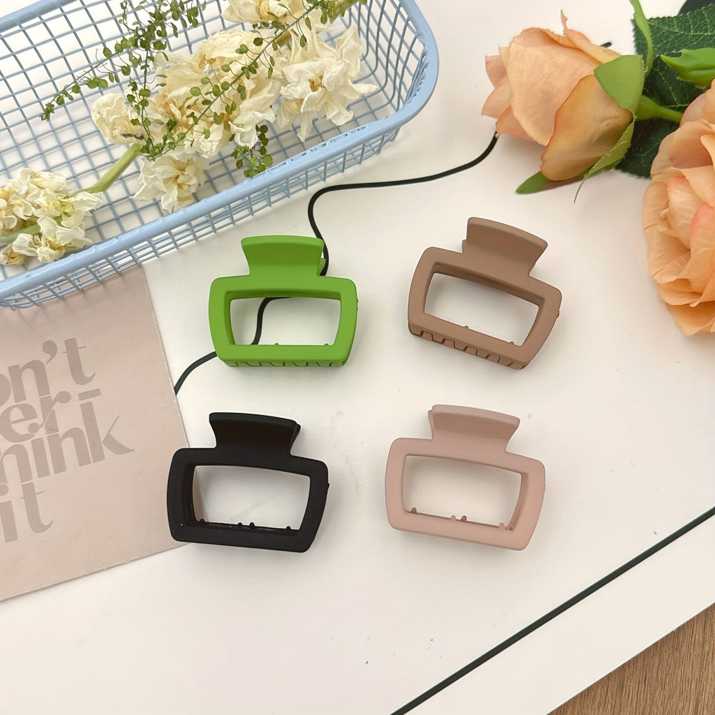 1 4pcs elegant matte square hair clip set versatile stylish