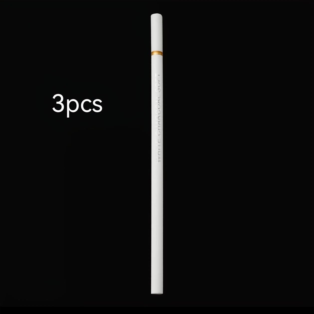 3pcs white charcoal pen highlighter soft