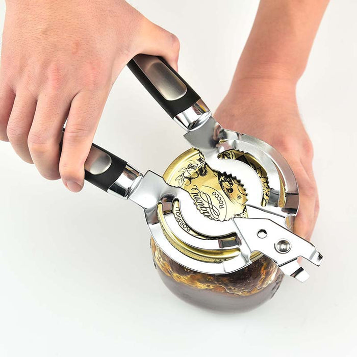 jar opener bottle opener black plastic handle ergonomic lid