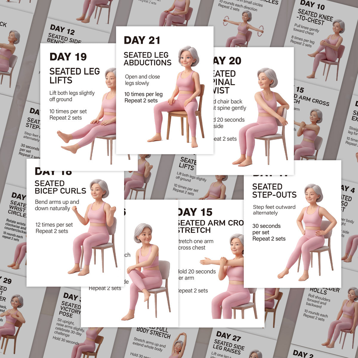 30 cards   training cards seniors chairs gentle