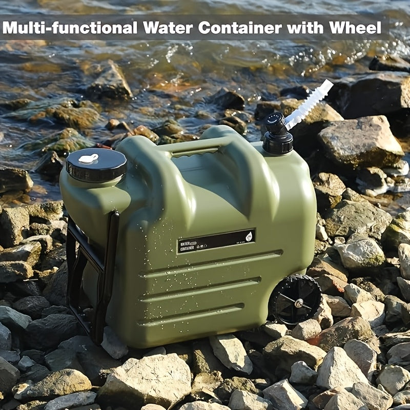 28l water storage container wheels pull rods portable water