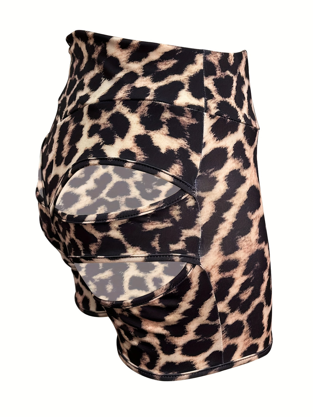 summer leopard   high waisted shorts cutouts hips
