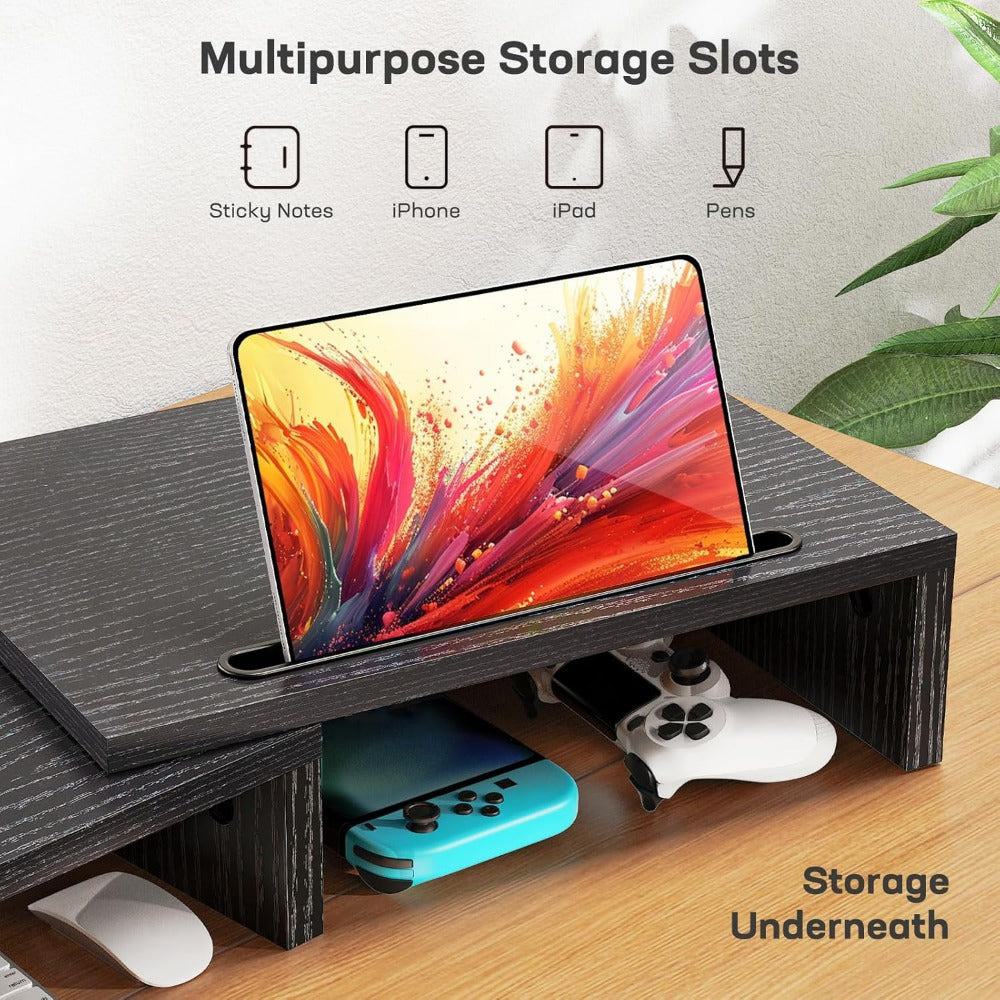 dual monitor stand desk monitor stand 2 slots phone tablet