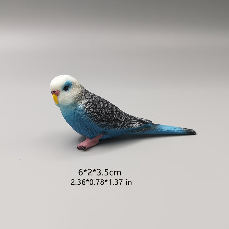2pcs mini budgie parrot set realistic pvc bird figurines