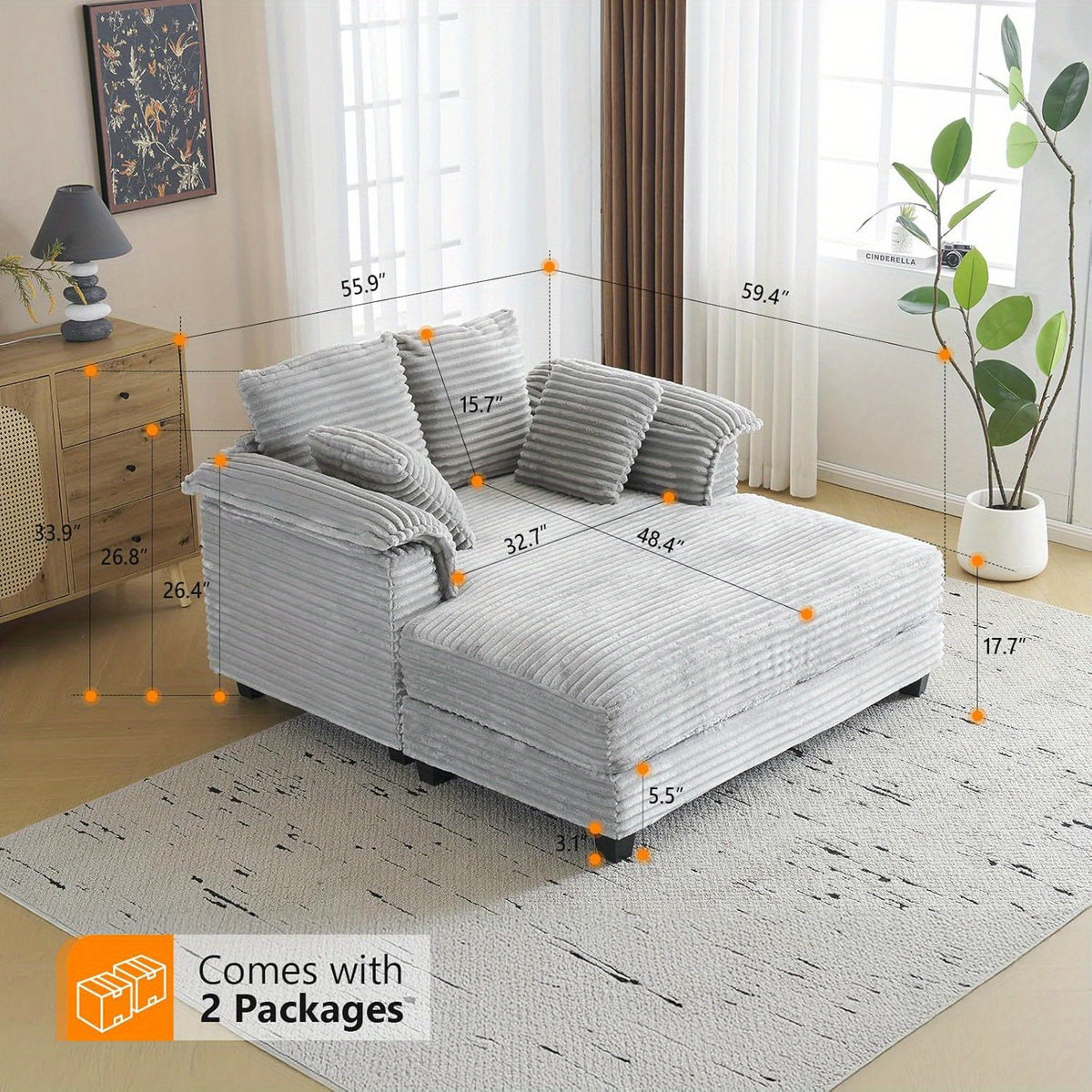 lounge sofa 56 oversized reading sofa corduroy chaise