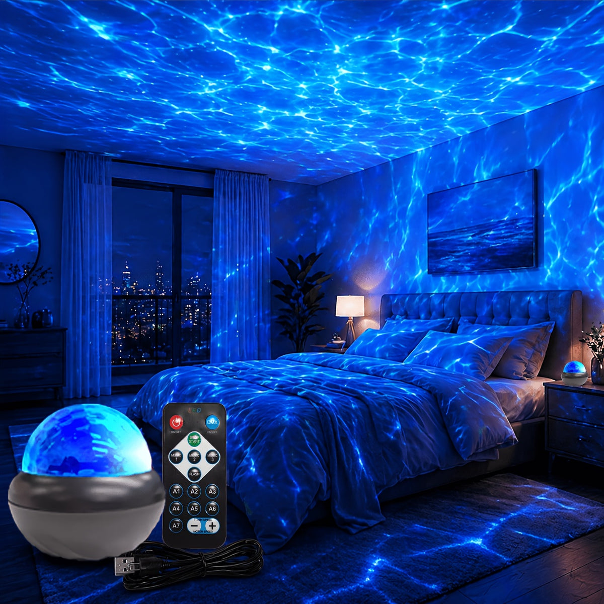 new rgb water ripple projection   lighting effects