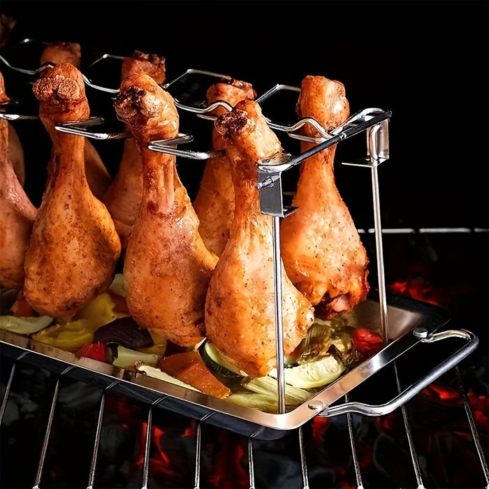 a foldable stainless steel chicken leg rack suitable
